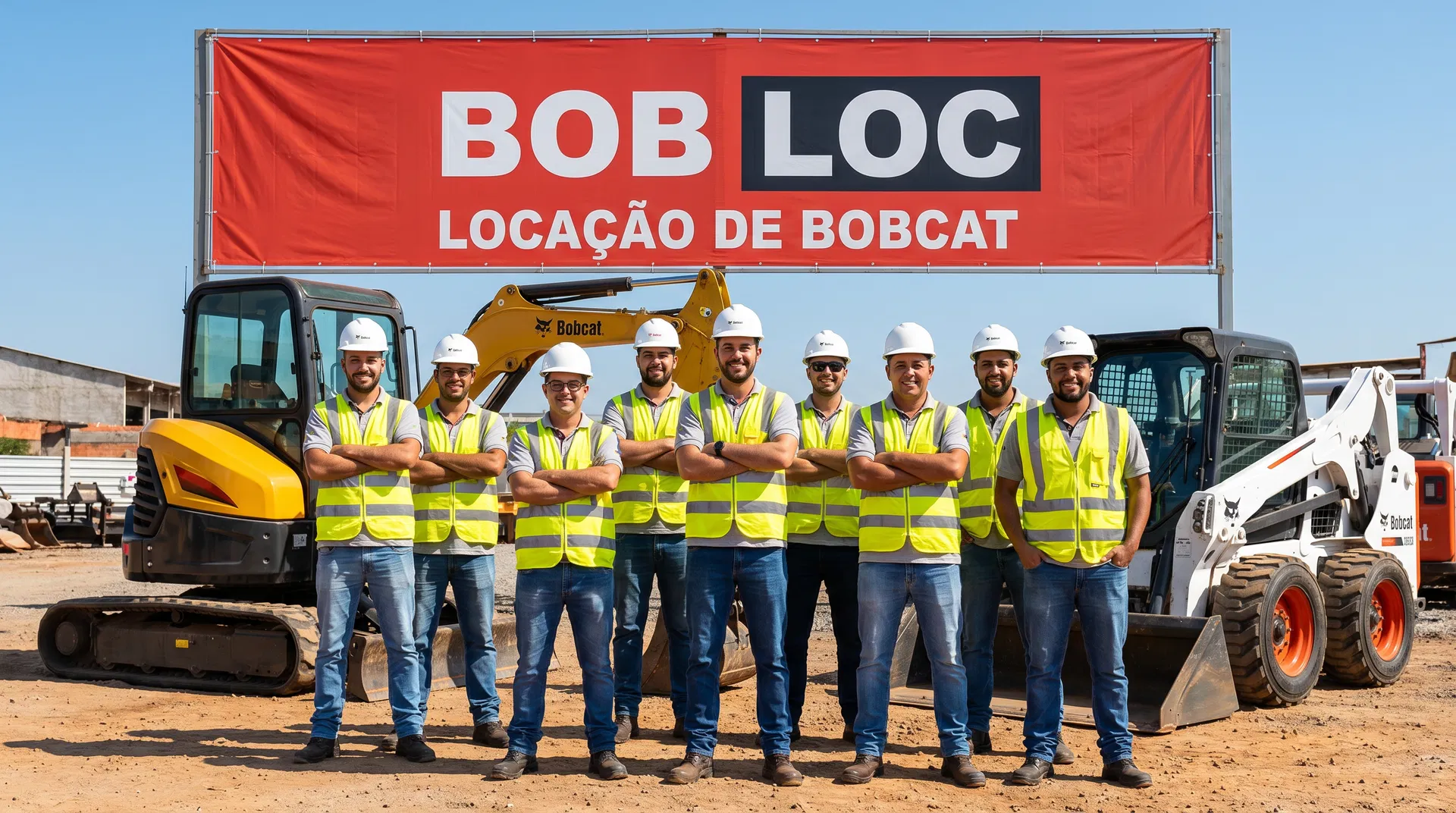 Equipe da Bobcat em Curitiba em obra de terraplanagem em Curitiba